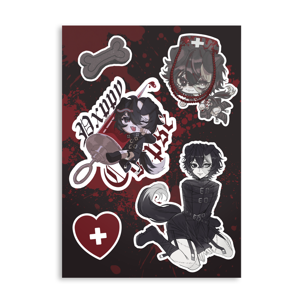 Pxppycorpse | Patient Records - Sticker Sheet